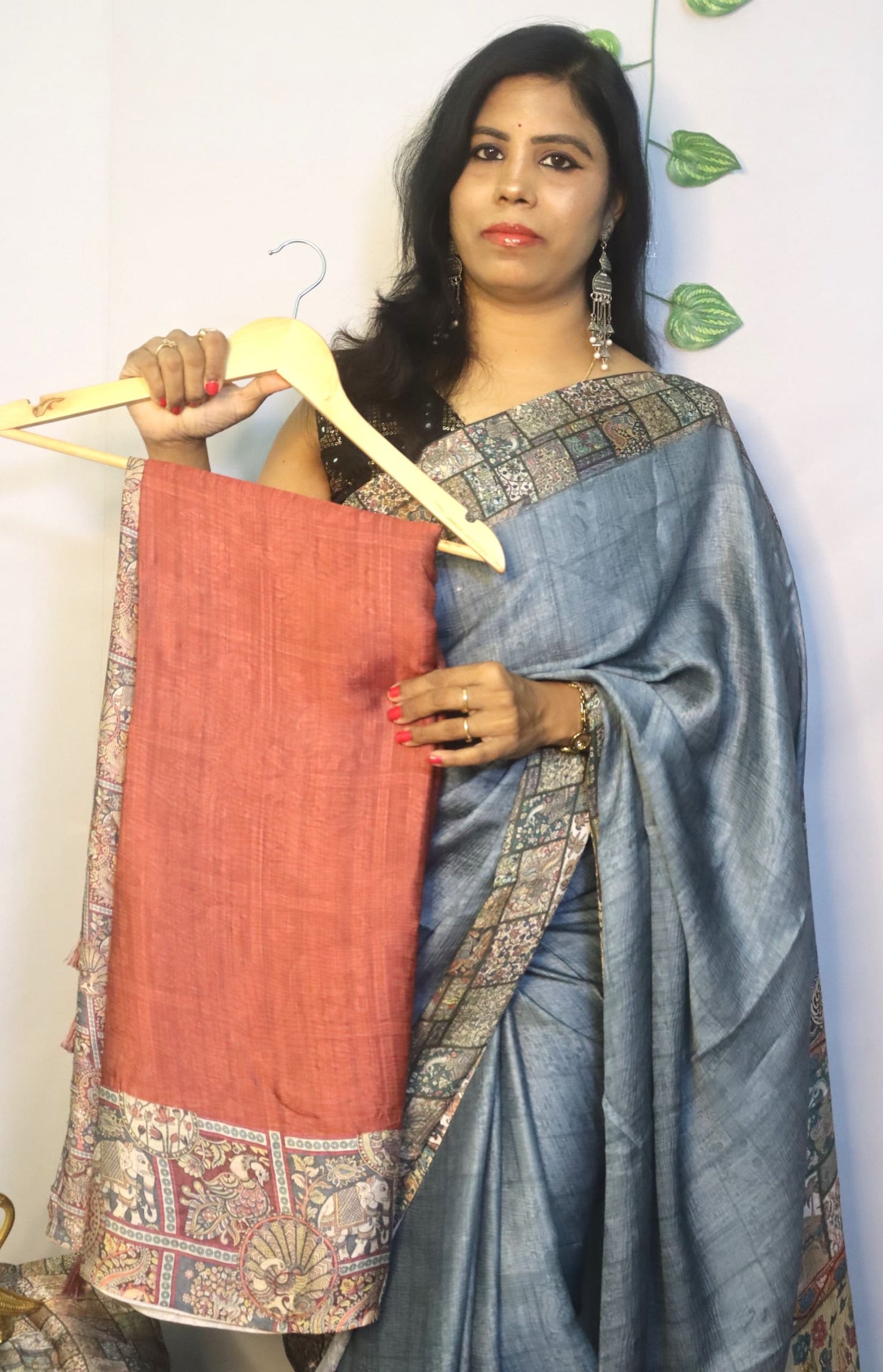 Beautiful cursh kalamkari sarees
