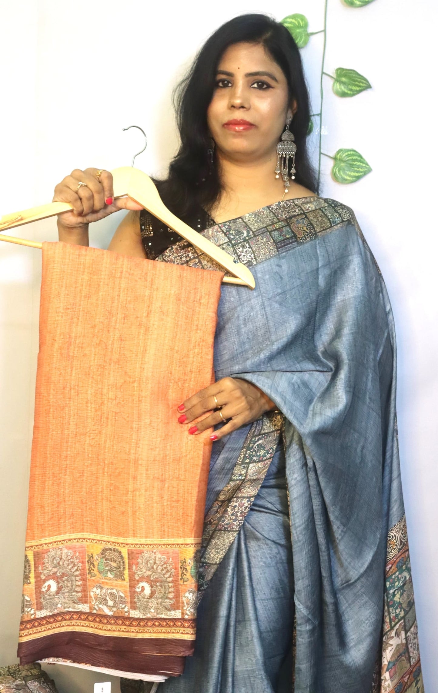 Beautiful cursh kalamkari sarees