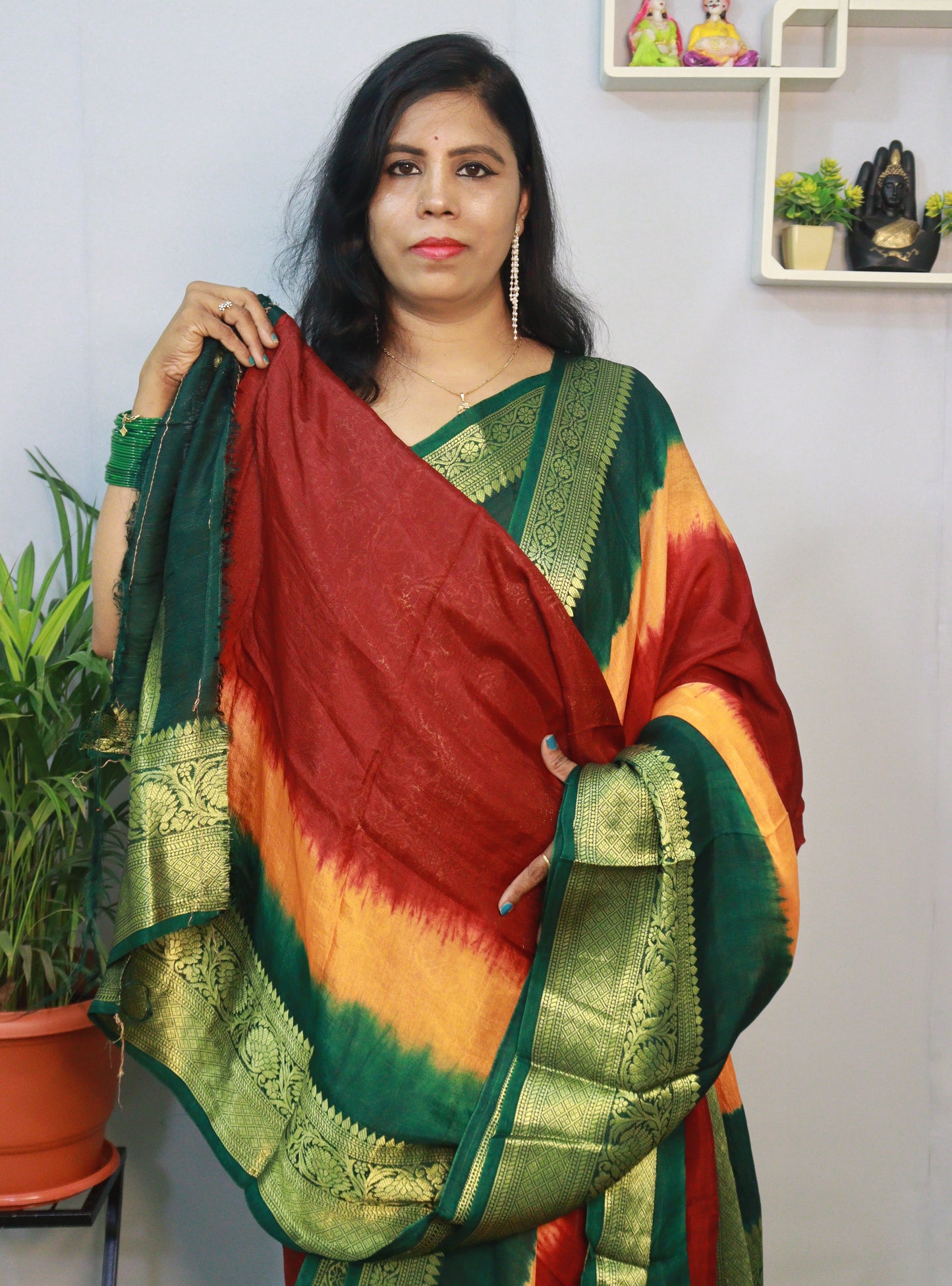 KANCHIVARAM MULTI COLOUR SAREE