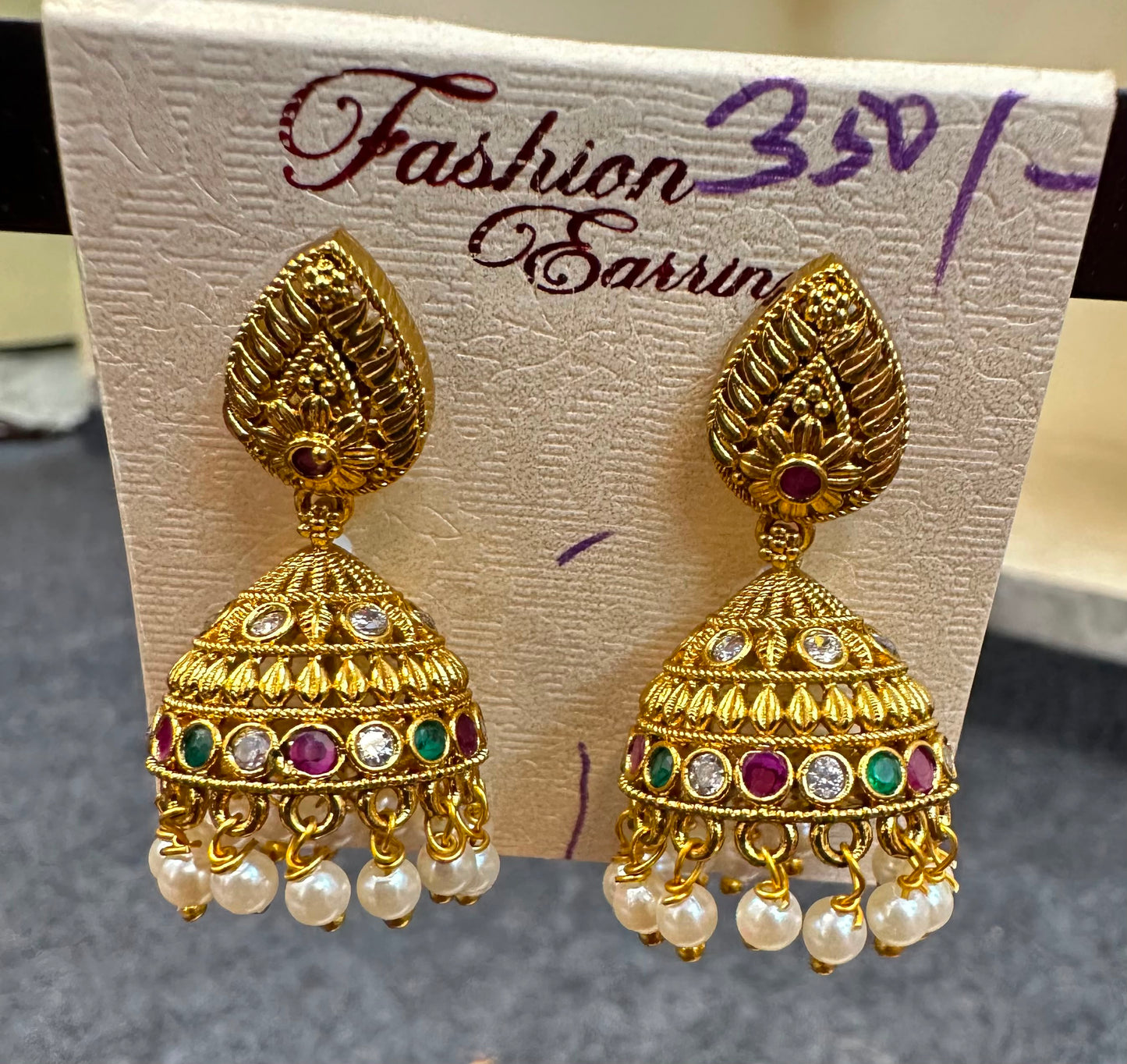 Bell shaped jhumkas