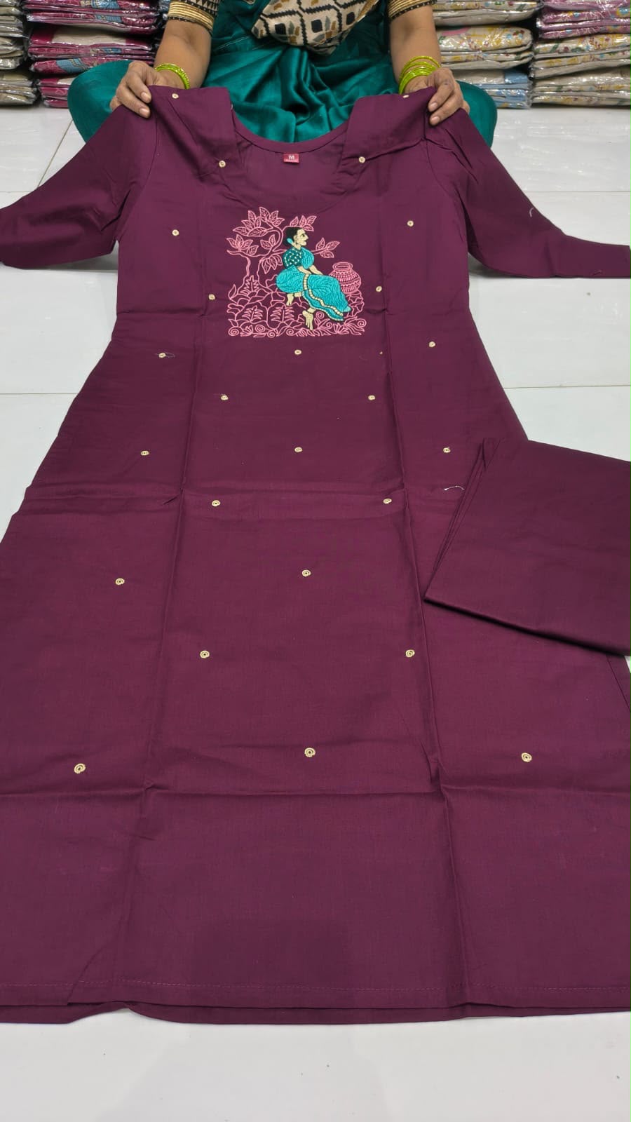 co- ord set with embroiderywork