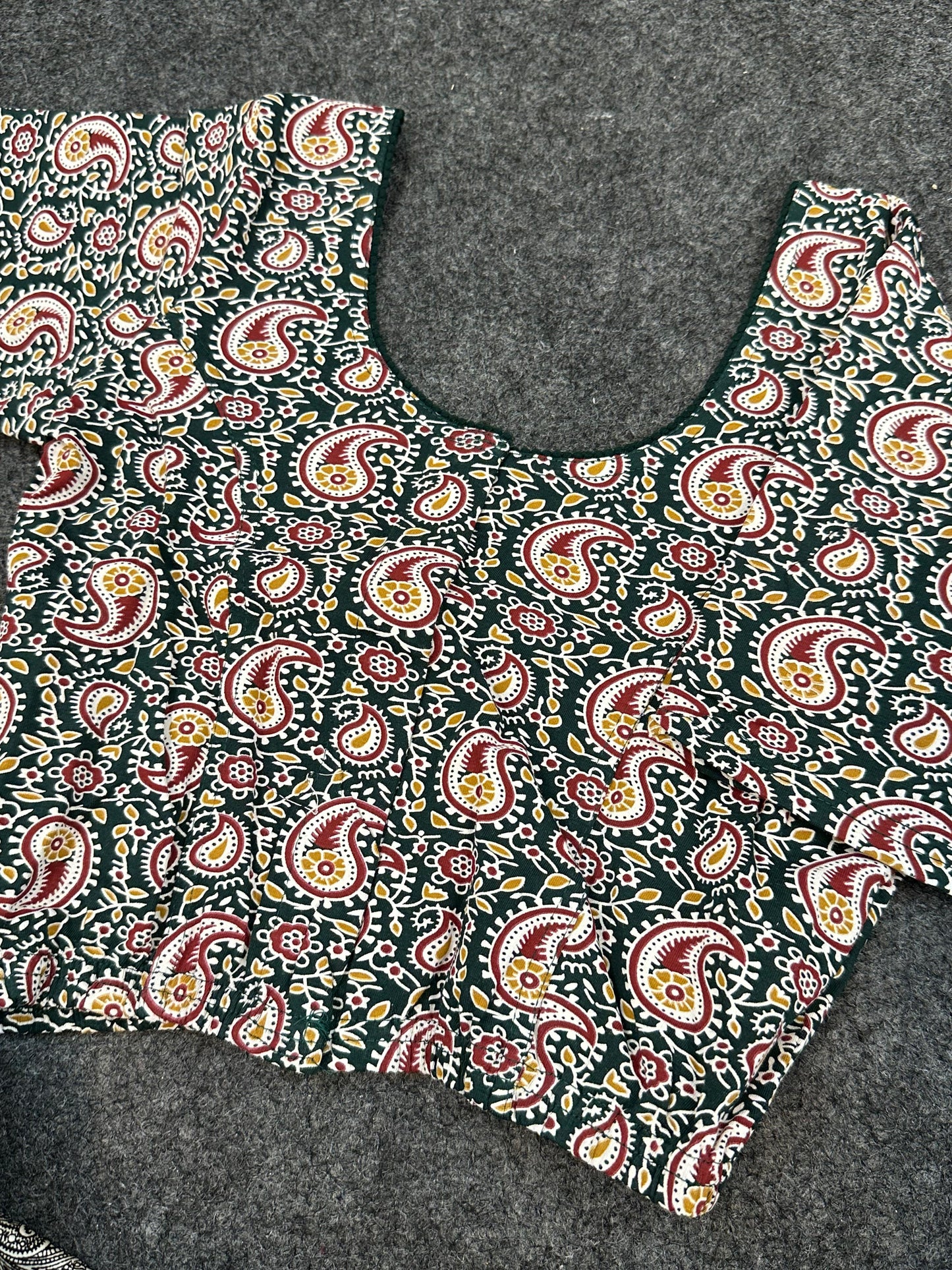 Traditional Ajrakh Print Cotton Saree Blouse