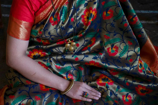 Explore the Timeless Elegance of Mangalagiri Kalamkari Silk Sarees