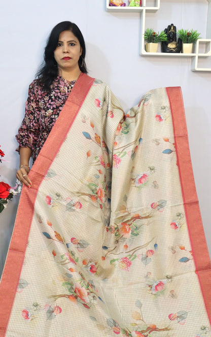 Semi Tusser Silk saree