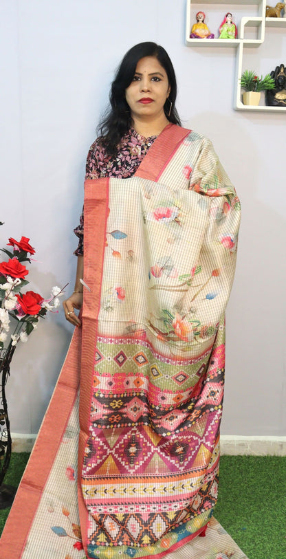 Semi Tusser Silk saree