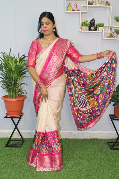 EXCLUSIVE DOLA SILK LAYS BORDER SAREE