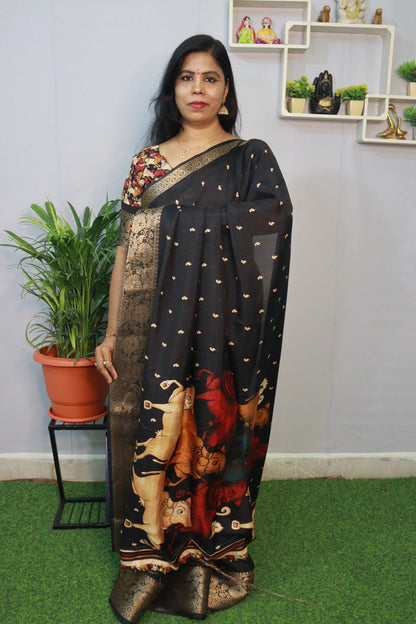 DOLA SILK WITH KANCHI BORDER SAREE