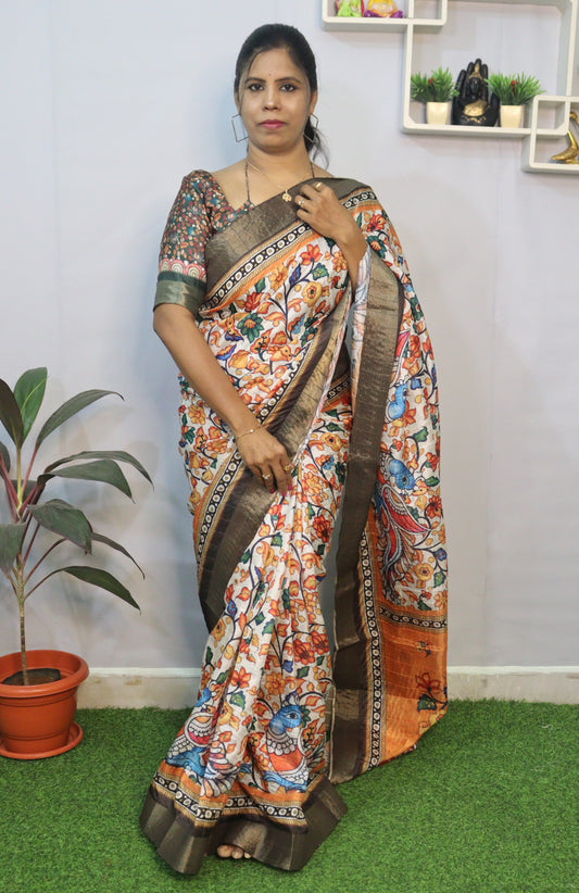 EXCLUSIVE SEMI TUSSER SILK SAREE