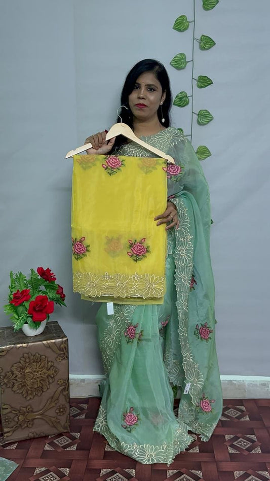 Organza Crush Sarees