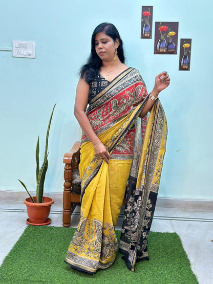Exclusive Maheshwari Silk Saree💛🖤