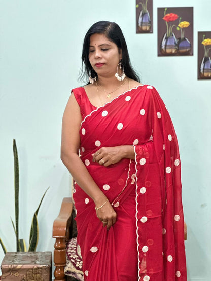 Exclusive Crape Organza Saree❤️