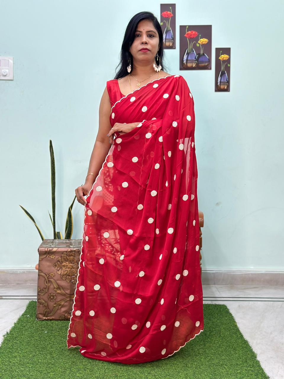 Exclusive Crape Organza Saree❤️