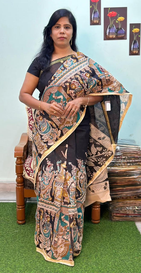 Exclusive Mangalgiri Kalamkari Cotton Saree
