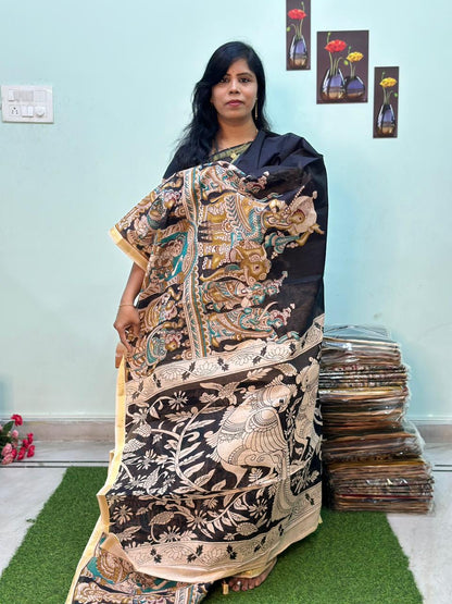 Exclusive Mangalgiri Kalamkari Cotton Saree