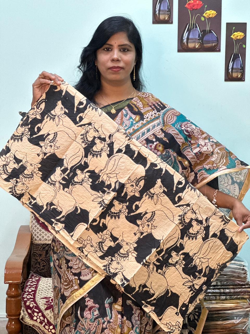 Exclusive Mangalgiri Kalamkari Cotton Saree