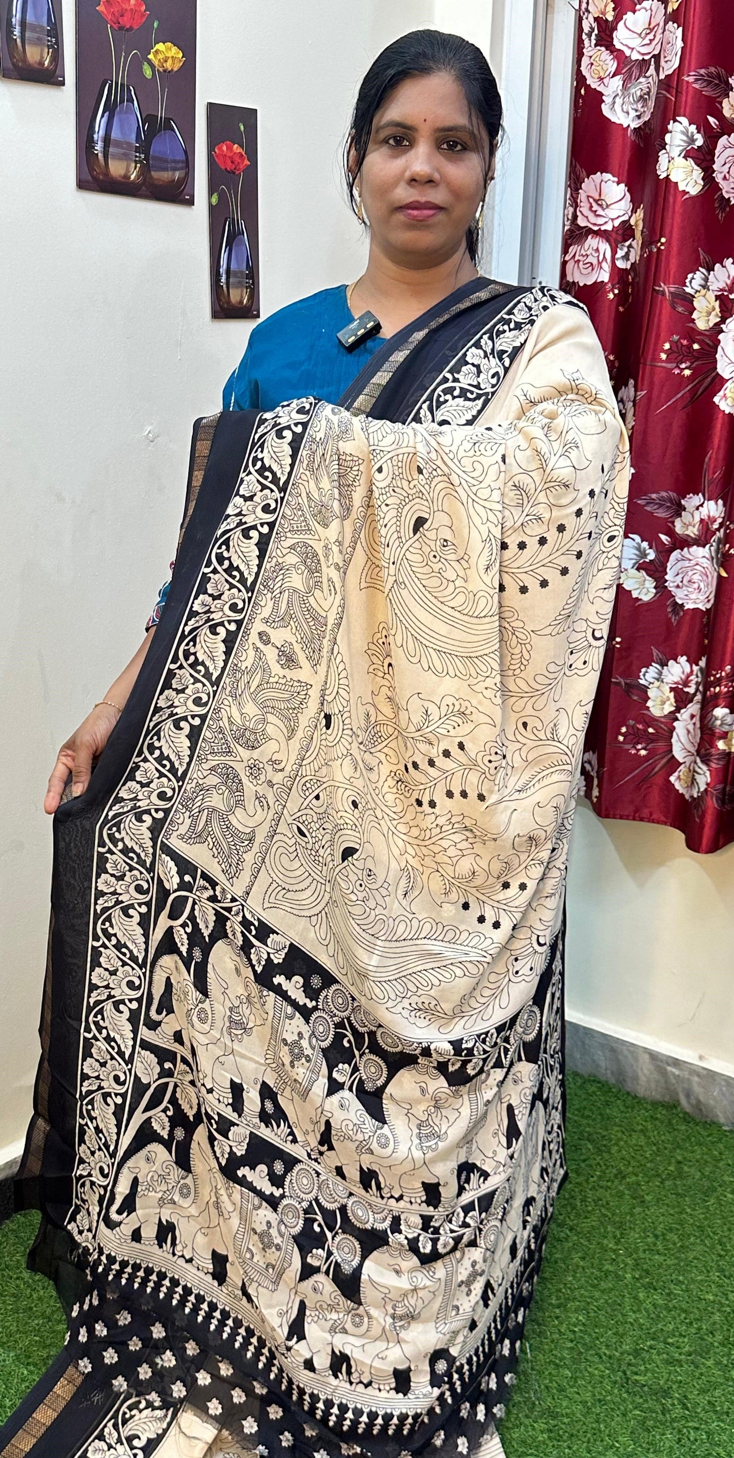 Georgette Kalamkari sarees (Copy)