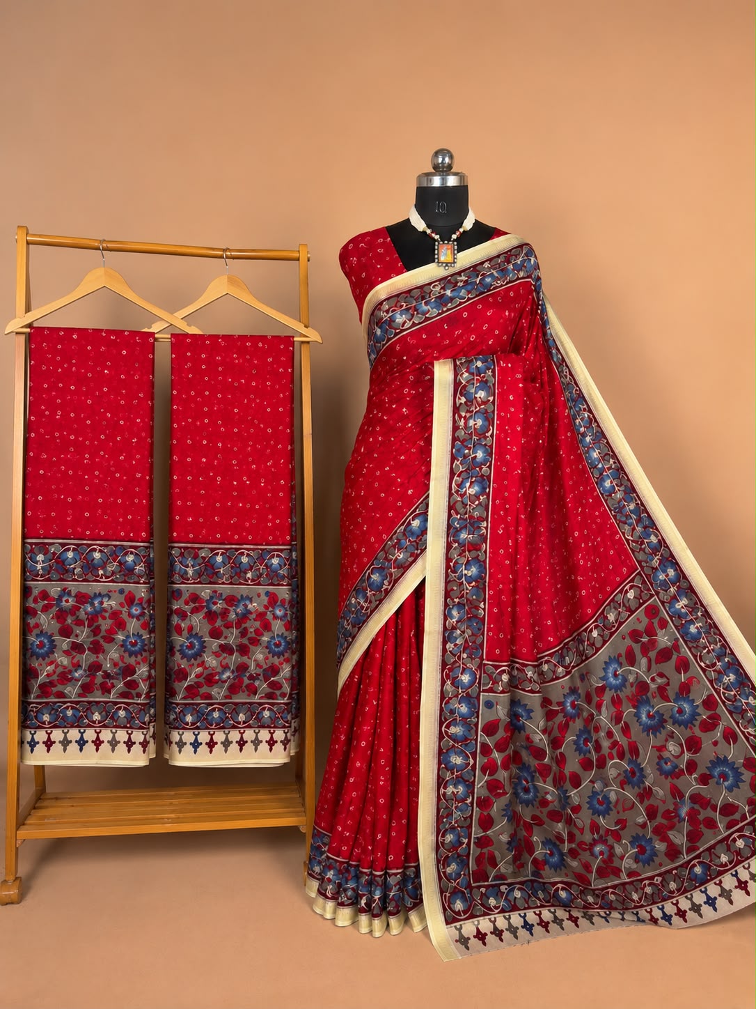 Georgette bandini  kalamkari sarees