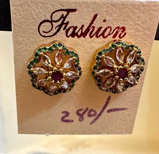 Stone stud earrings