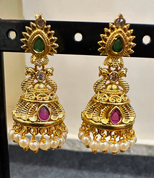 Bell shaped jhumkas