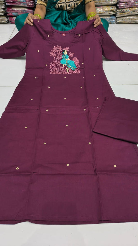 co- ord set with embroiderywork
