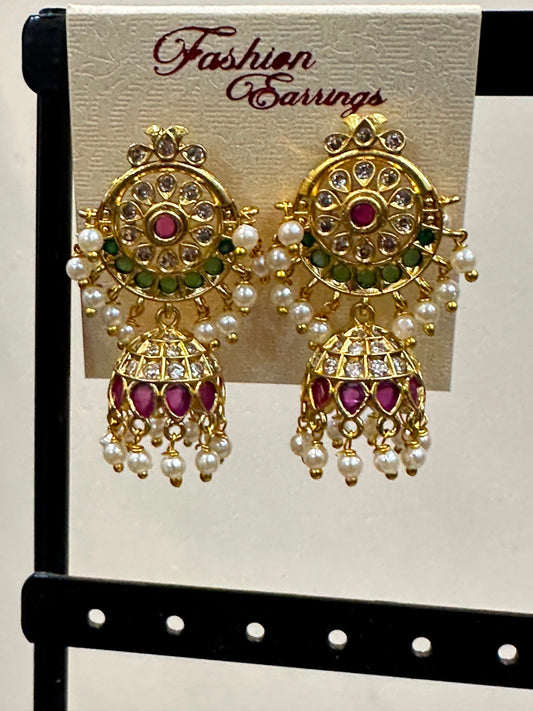Royal Temple Kemp Jhumkas