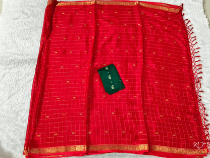 Beautiful zeri check silk saree