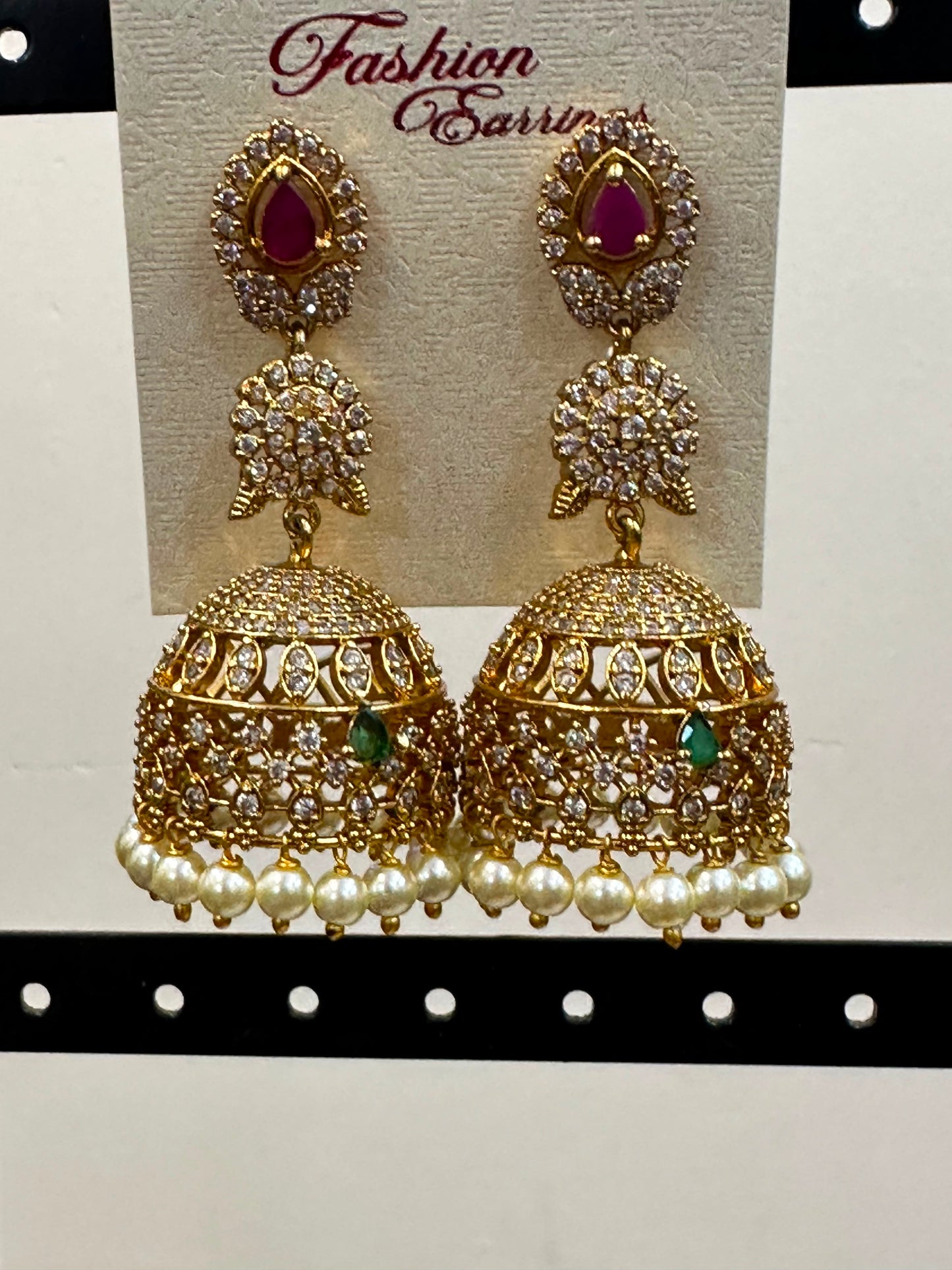 Antique temple jewellery jhumkas