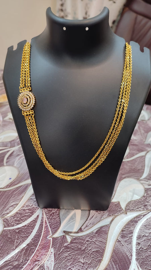 Royal Emerald Side-Pendant Layered Mala